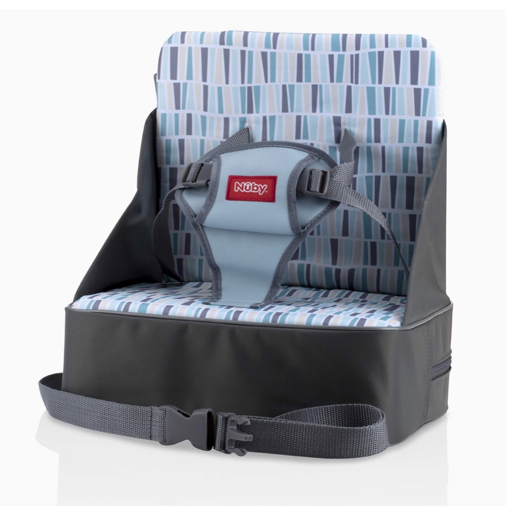 Nuby Easy Go Safety Lightweight High Chair Booster Seat, Great For Travel, Gray